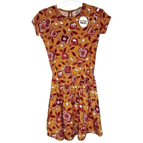 NEW Dot Dot Smile Brown Floral Flapper Dress 8/10 - Picture 1 of 6